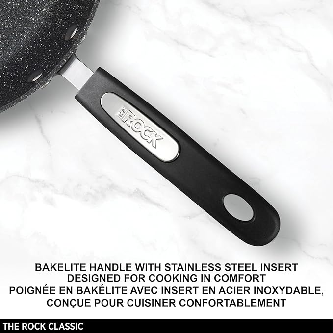 Starfrit The Rock 26cm (10") Non-Stick Multi Pan - Tawa - Durable Forged Aluminum - Oven Safe - PFOA Free - Easy to Clean - Black