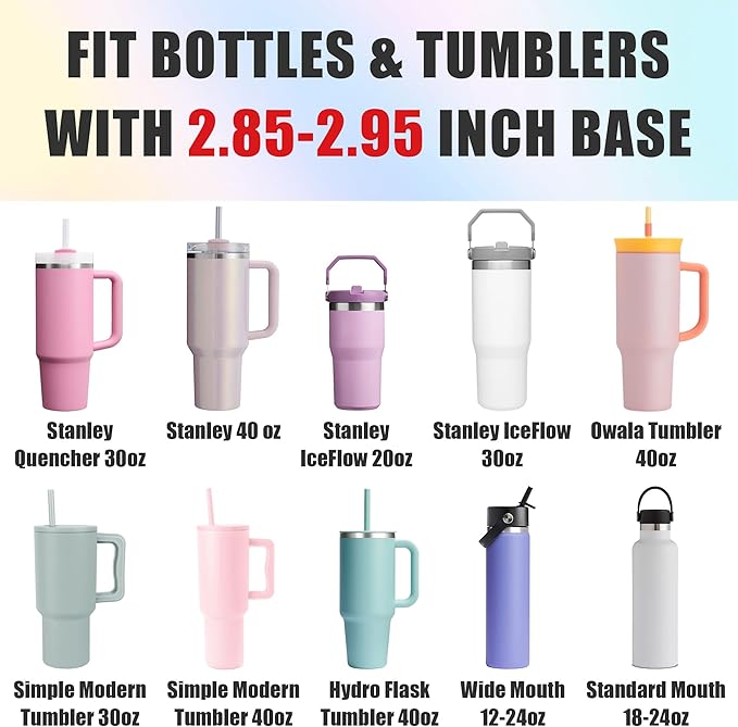 Mokoart Dreamy Gradient Silicone Boot Compatible with Stanley 40oz 30oz 20oz Tumbler and 12-24oz Water Bottles, Metallic Shimmer Boot Sleeve Bottom Protector for Stanley Cup Accessories