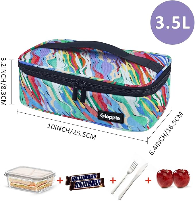 Gloppie Small Lunch Bag Insulated Lunch Box Mini Lunchbox Portable Lunch Cooler Bag Adult Lunch Pail Petty Food Containers Reusable Snack Bag, Camouflage Watercolor