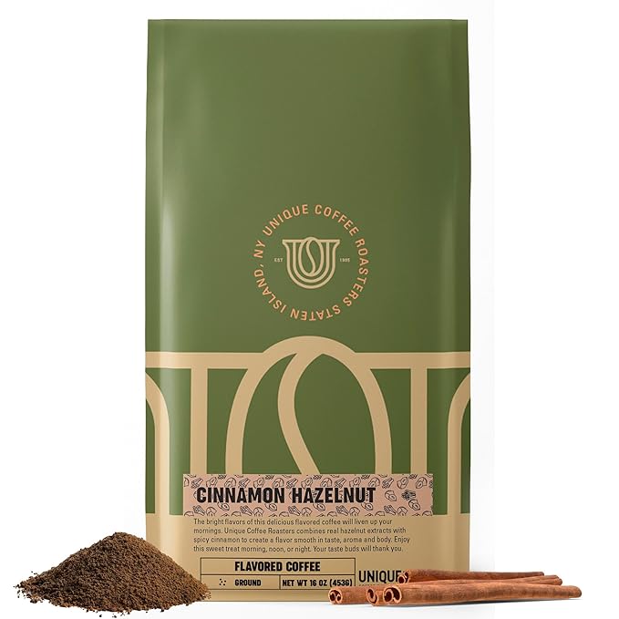Cinnamon 'Apple Cider Donut' Flavored Ground Coffee, 1 LB (16 oz) Bag, Medium Roast, 100% Arabica Premium Quality