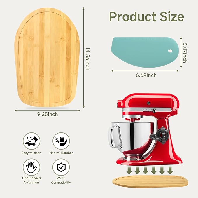 Mixer Slider for Kitchen Aid 4.5-5 Qt Tilt Head Stand Mixer, kitchen Aid Accessories and Attachments W/ 1 x Slider Board, 2 x Cord Storage, 1 x Silicone Bowl Scraper