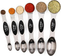 Magnetic Measuring Spoons Set of 6 Stainless Steel Dual Sided Stackable Teaspoon for Measuring Dry and Liquid Ingredients
