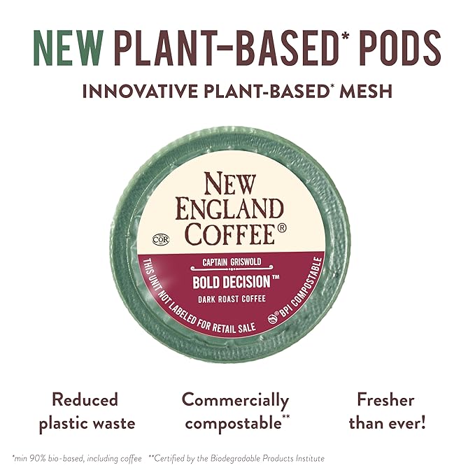 New England Coffee Bold Decision Dark Roast Single Serve Pods, 10ct Box (Pack of 1)