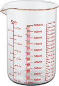 High Borosilicate Glass Measuring Cup-V-Shaped Spout，Glass Measuring Beaker for Kitchen or Restaurant, Easy to Read, 1000 ML (32 Oz, 4Cup)