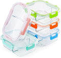 CREST Glass Meal Prep Containers 2 Compartment Set, 5-Pack, 34oz,Divided Bento Lunch Boxes with Lids for Adults