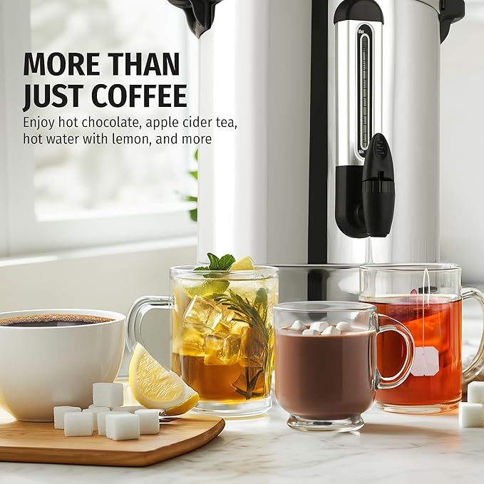 Zulay Kitchen Commercial Grade Coffee Maker Hot Water Urn -Silver