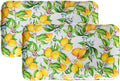 LEHAHA Melamine Lemon Large Rectangular Serving Tray/Platters Set of 2, 17.5" x 10", 2-Piece Melamine Platters Serving Set,Dishwasher Safe