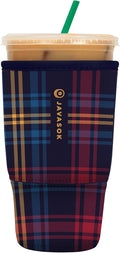 Sok It JavaSok Iced Coffee & Cold Soda Insulated Neoprene Cup Sleeve (Tartan Royale, Large: 30-32oz)