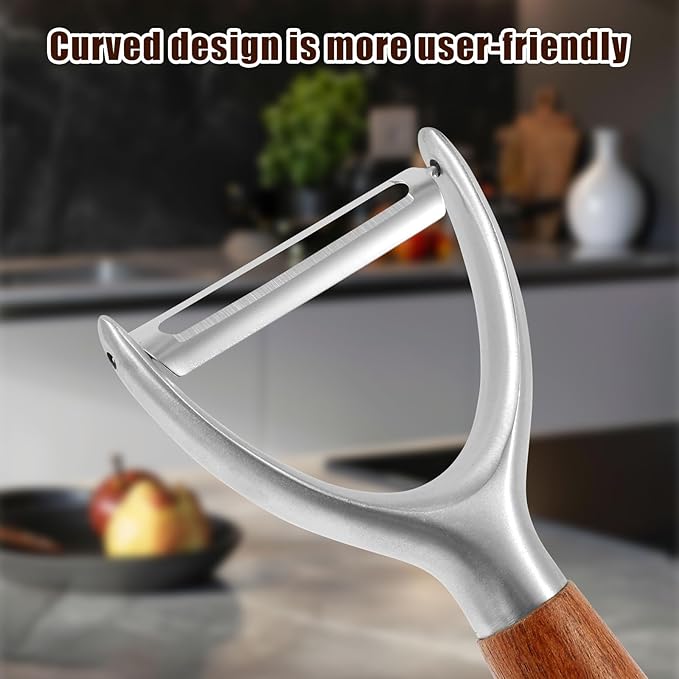5Pcs Y Style Stainless Steel Vegetable Peeler for Fruit Veggie Heat Resistant Incisive Cucumber Peeler With Solid Wood Handle for Home Kitchen Use