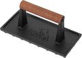 UNCO- Cast Iron Grill Press, 8.5 x 4.1 Inch, 2.6 lbs, Burger Press for Griddle, Sandwich Press, Bacon Press for Griddle, Griddle Press, Meat Press Cast Iron, Hamburger Press for Griddle