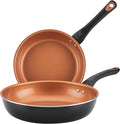 Farberware Glide Nonstick Frying Pan Set / Fry Pan Set / Skillet Set - 9.25 Inch and 11.25 Inch , Black