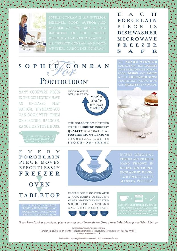 Portmeirion Sophie Conran 12 Piece Coupe Dinnerware Set - Dinner Plates, Side Plates & Bowls, Porcelain Kitchen Tableware for Everyday Dining & Entertaining - Durable & Dishwasher Safe