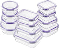 Bayco Glass Food Storage Containers with Lids, [24 Piece] Meal Prep Containers, Airtight Bento Boxes, Leak Proof (12 lids & 12 Containers) - Purple