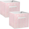 DII Non Woven Storage Collection Polyester Herringbone Bin, Small Set of 2, Mauve, 2 Piece