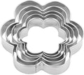 Flower Cookie Cutters Set,Stainless Steel Sandwiches Cutters Biscuit Molds for Kids,5pcs Sturdy Cutters for Cookies,Sandwiches,Small to Large Size of 2.05",2.36",2.73‘’,3.15",3.74".