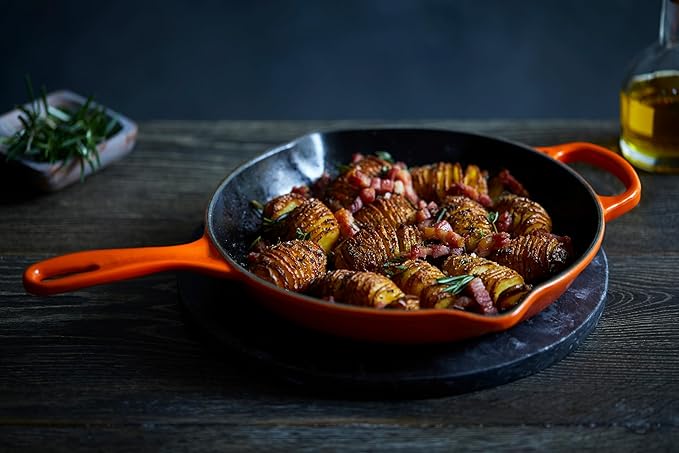 Le Creuset Enameled Cast Iron Signature Iron Handle Skillet, 10.25", Flame