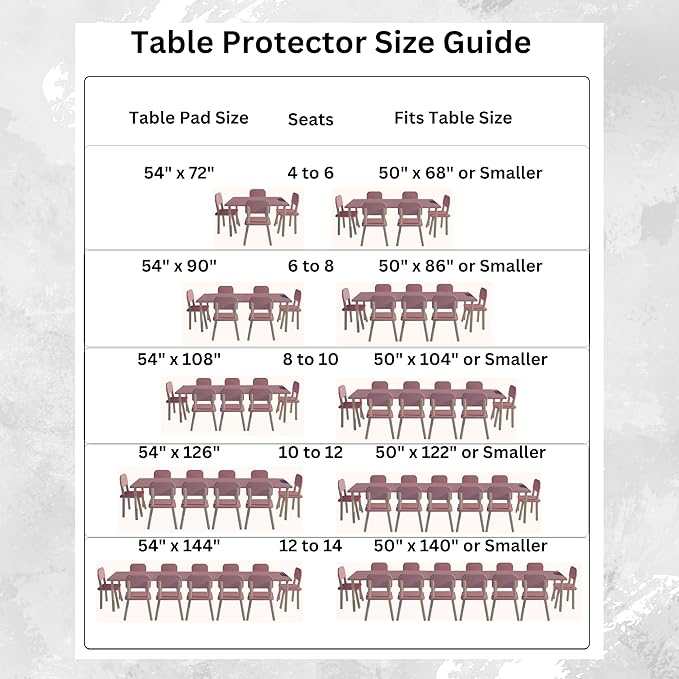 Quality Table Pad Protector, Superior Protection from Spills, Scratches & Heat - Reusable Vinyl Table Cloth with Cushion Flannel Backing (72" L x 54" W)
