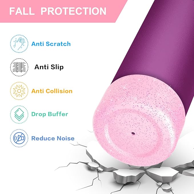 2PCS Glitter Silicone Boot for Owala Water Bottle, Anti-Slip Protective Sleeve for Owala Twist,FreeSip and Flip Stainless Steel Water Bottle, BPA-Free, Dishwasher Safe, Accessories