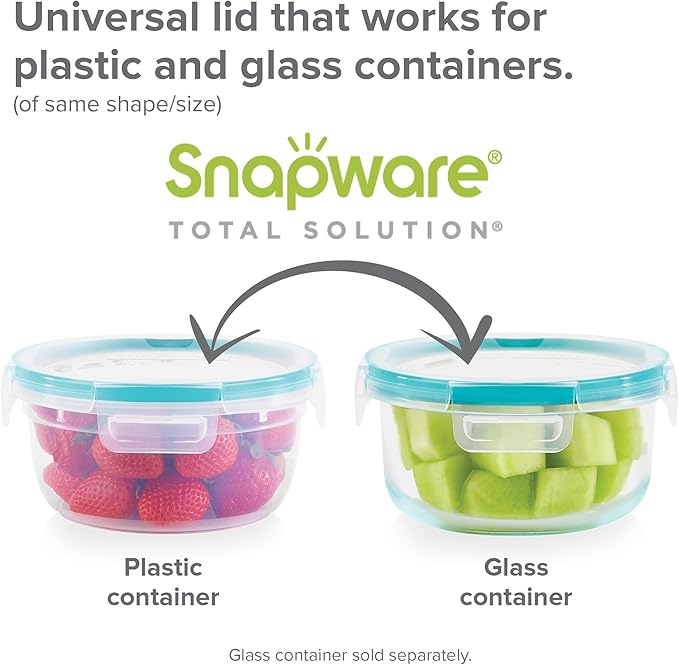 Snapware Total Solution 2-Pack (5.5-Cup) Plastic Food Storage Containers Set, Leakproof & Airtight Locking Lids Square Tupperware, Non-Toxic BPA-Free Lids, Microwave Dishwasher Freezer Safe