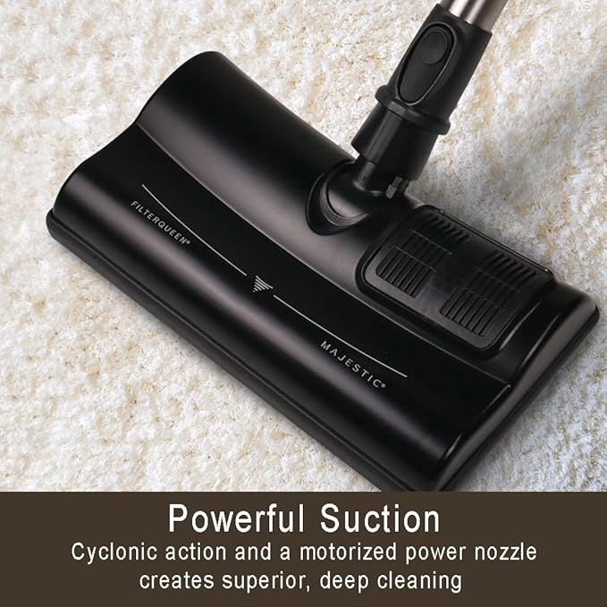 Filter Queen Majestic Surface Cleaner, Silver, Canister Vacuum with Bagless Cyclonic Action, The Ultimate All-in-One Cleaning Machine