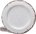 LEHAHA 6 Piece White Dinner Plate Set, 11” Durable Melamine Plates, 6 Piece Camper RV Dishes Set for Formal and casual dining, Lightweight and Chip Resistant, Dishwasher Safe