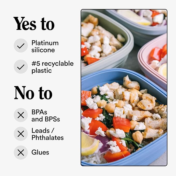 STOJO Collapsible Sandwich Box – 24oz, Reusable Food Storage Container, Silicone Bowl for Hot/Cold Food – Meal Prep, Lunch, Camping, Hiking – Dishwasher Safe (Set of 1, Steel)