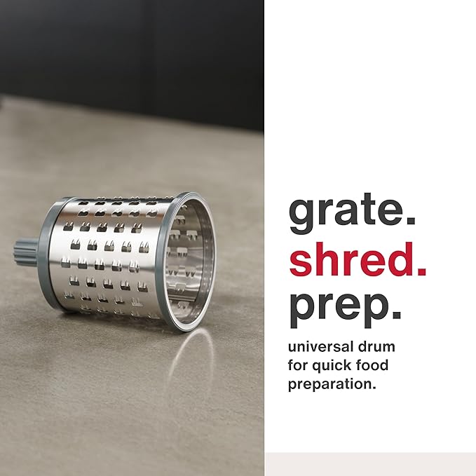 Zyliss E900059 Universal Drum Grater, Stainless Steel, Grating Apples, Cereals, Granola, for Use with Zyliss Rotary Cheese Grater, 5 Year Guarantee