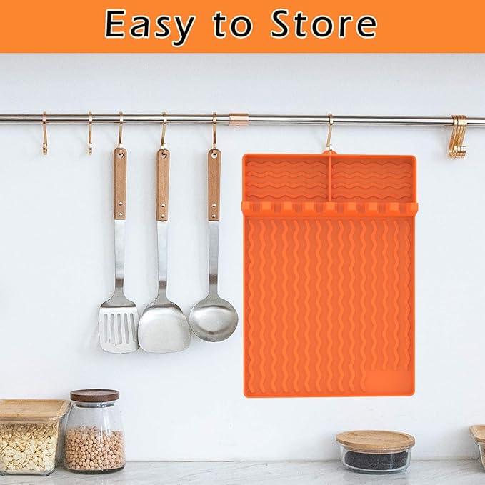 Silicone Griddle Tools Mat for Blackstone Accessories,Silicone Grill Mat with Drip Pad,Heat Resistant Spatula Mat for Outdoor Grill Kitchen Counter,Grilling Accessories Gifts for Men