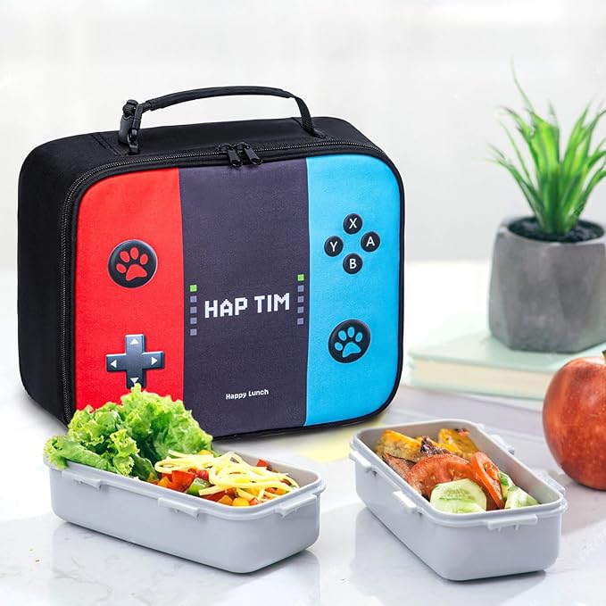 Hap Tim Insulated Lunch Bag for Boys, Reusable Lunch Box for Women & Men, Lunchbox for Girls, Portable Lunchbag（18654-YX）