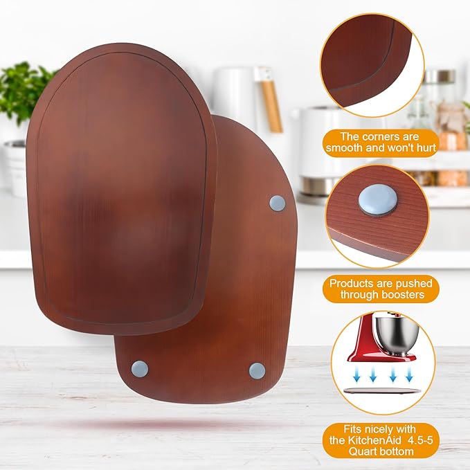 Mixer Slider Mat for Tilt Head Kitchen Aid 4.5-5 Qt Stand Mixer, Appliance sliding mat for kitchenaid Artisan 4.5-5 Qt, Kitchen Countertop Storage Accessories Moving Tray attachments (Dark Brown)