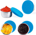 LALASTAR Stainless Steel Condiment Containers with Lids, Leakproof and Reusable Lunch Bento Box Sauce Container, 4x1.6oz, Blue