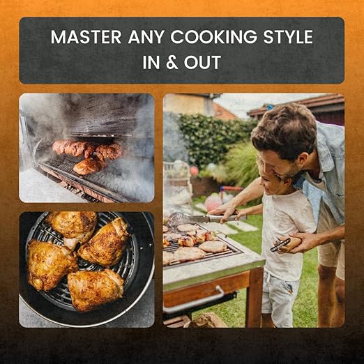 ChefX Wireless MeatStick - Smart 4 Sensor Bluetooth Meat Thermometer for Grilling & Smoking, 650ft+ Range