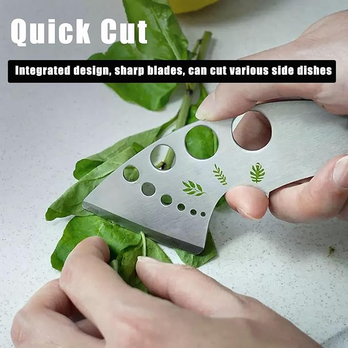 Herb Stripper 9 Holes, Stainless Steel Kitchen Herb Stripping Tool Loose Leaf Kale Razor Metal Leaf Pealer for Kale, Chard, Collard Greens, Thyme, Rosemary, Basil (1Pcs)