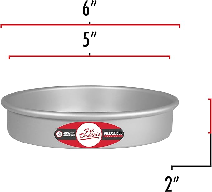 Fat Daddio's PRD-52 Anodized Aluminum Round Cake Pan, 5 x 2 inch