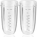 Replacement Parts 32oz Blender Cups (2 Packs) Replacement Blender Cups Compatible with NutriBullet 600w and 900w Blender