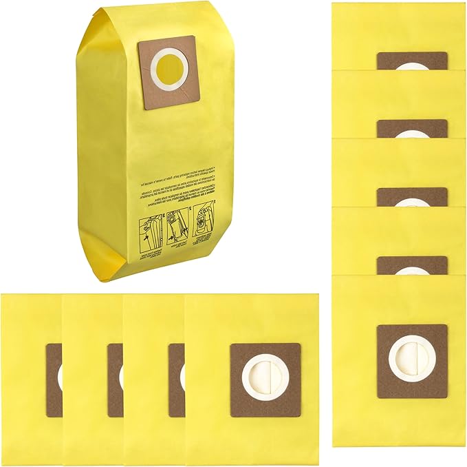 AH10243 Disposable Vacuum Bag for Hoover Commercial CU2 Vacuum Cleaner CH54013 CH54015 CH54113 CH54115 Upright Bags for HushTone Replacement, Yellow (10 Pack)