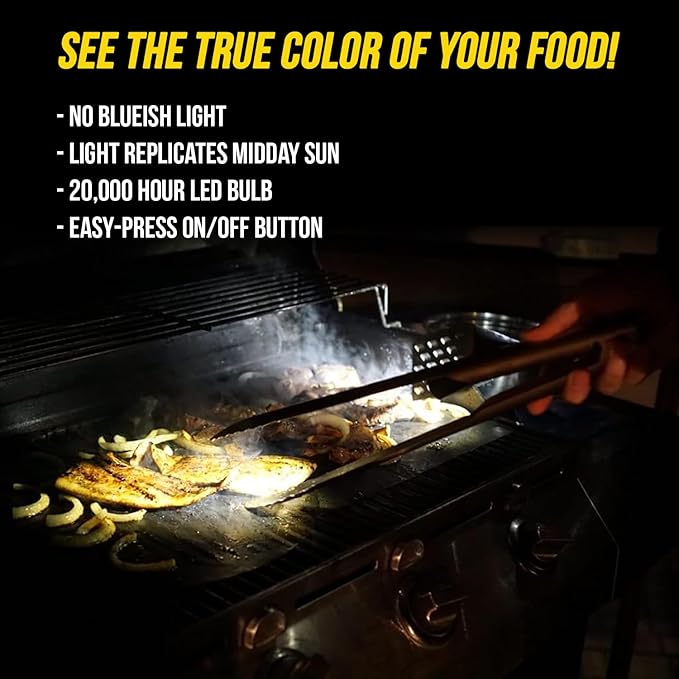 Grillight Grilling Essential Combo Gift Set: LED Light Spatula, Tongs & Bonus GrillMat | Restaurant Grade Stainless Steel Tools w/ Built-In LED Flashlight | Turn Grill into Griddle | Grill in the Dark