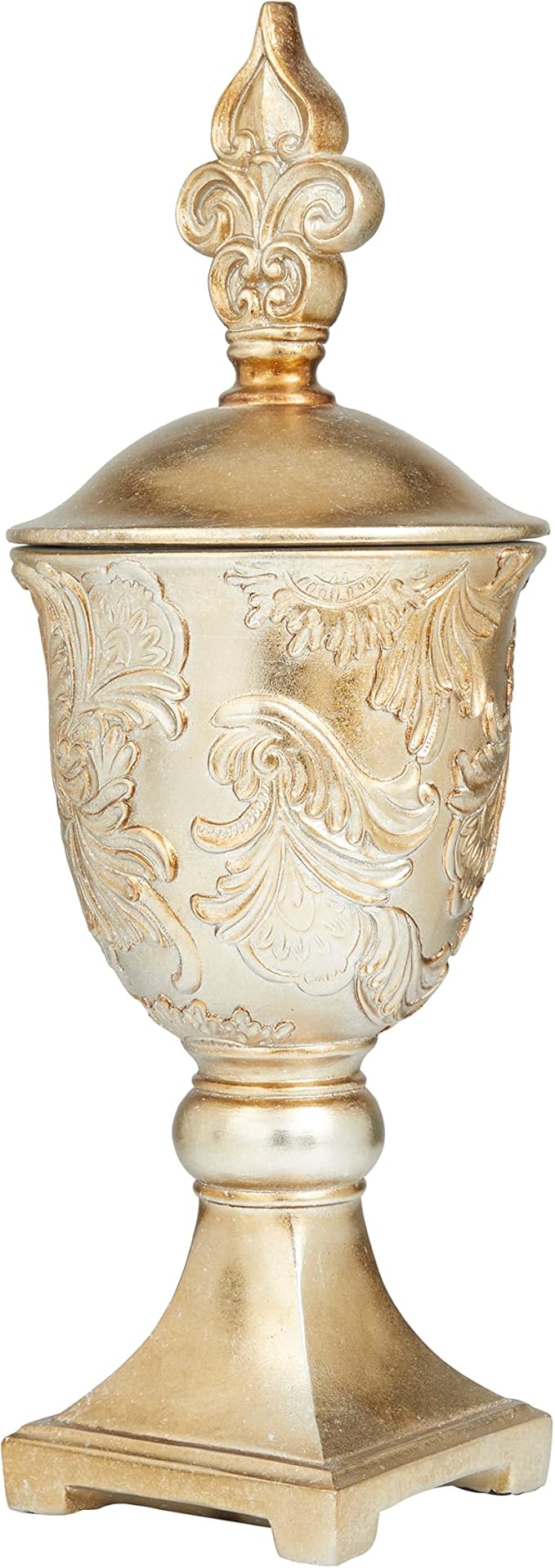 Deco 79 Polystone Solid Decorative Jars, 7" x 7" x 19", Gold