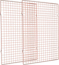 Briout Cooling Rack for Baking, 2-Pack 16x10 Inches Baking Rack, Thick Wire Cookie Rack for Cooking, Roasting, Grilling, Drying, Oven Safe, Fits Half Sheet Pan, Rose Gold