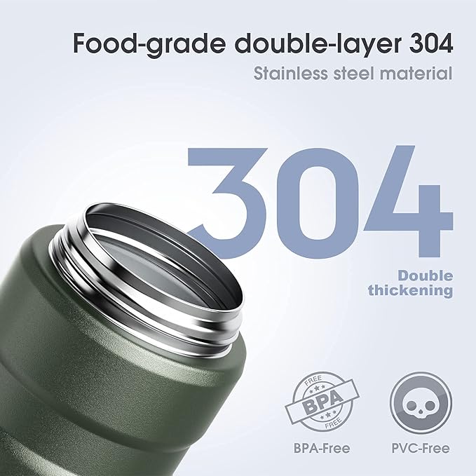 Insulated Food Jar Set – 25.4oz & 17oz Stainless Steel Containers with Folding Spoon and Carrying Bags – Leak-Proof, Keeps Food Hot or Cold for up to 12 Hours – Ideal for Work, School, Travel