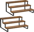 Giikin 3-Tier Spice Rack, 13.8 Inch Wood Countertop Spice Storage Holder, Kitchen Pantry Cabinet Organizer Cupboard for Spice Bottles, Jars, Seasonings, Baking Supplies, Metal Frame(Set of 2)