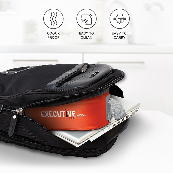 MILTON Executive Insulated Lunch Box, Orange, 3 Containers, 280ml Each
