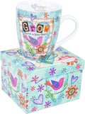 Divinity Boutique Ceramic Mug Grow Peace Bird, 12 ounce