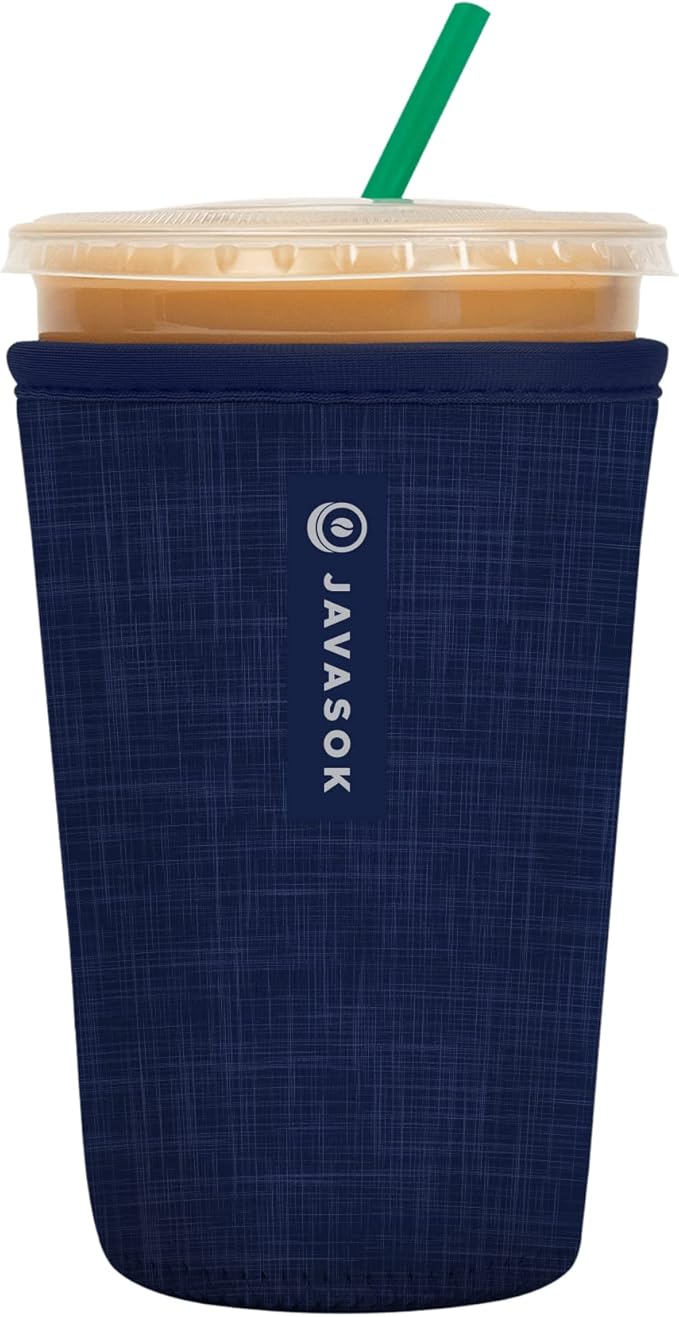 Sok It JavaSok Iced Coffee & Cold Soda Insulated Neoprene Cup Sleeve (Blue Jean, Medium: 22-28oz)