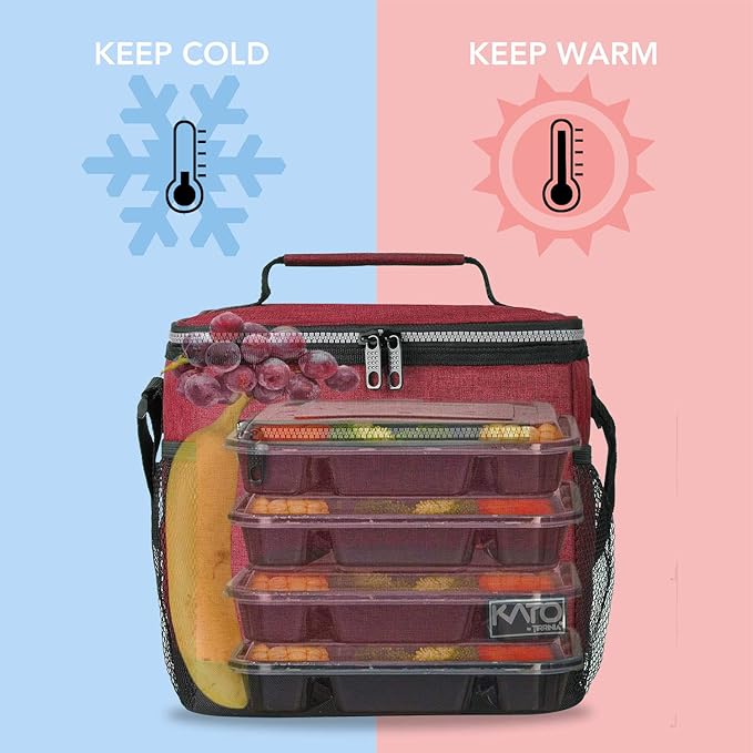 Tirrinia Insulated Lunch Box for Men/Women, Leakproof Lunch Bag for School Work, Enlarge Lunch Tote Kids Boys Girls Back to School, Soft Reusable Cooler Office Picnic Work Beach Camping with Shoulder