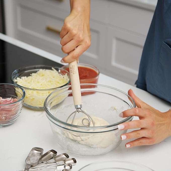 Old Stone Danish Dough Whisk for Bread Baking, Sourdough, and Pizza Dough, Dutch Whisk, Made in Poland, 11.5-Inch