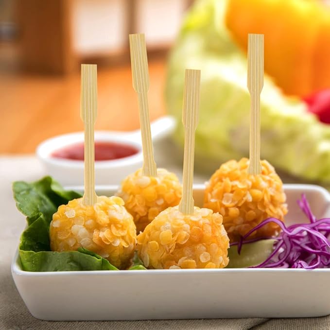[2 Packs of 110 PCS] 3.5 inch Appetizer Picks, Prong Mini Fork for Appetizers, Cocktail Forks Appetizer Forks, Bamboo toothpicks for Appetizer, Wooden Food Picks for Fruit, Charcuterie Accessories.