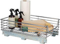 Household Essentials Glidez Chrome-Plated Steel Extended Depth 1-Tier Sliding Under Sink Cabinet Organizer, Chrome