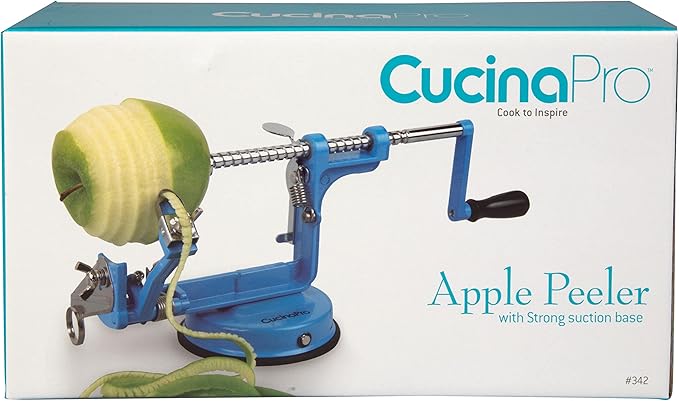 Apple Peeler and Corer - Durable, Heavy Duty Chrome Cast Iron with Powerful Countertop Suction, Hand Crank for Fruits, Apples, Potatoes or Veggies, Fall Picking Season and Holiday Pie Making Essential