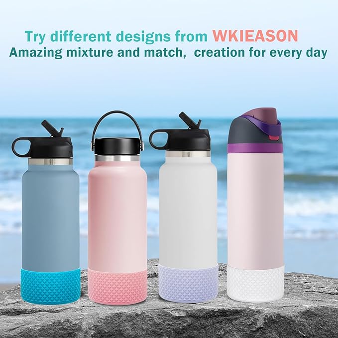 WK IEASON Protective Silicone Base Boot for Hydro Flask Mouth, Anti-Slip Silicone Sleeve Cover Bumper for Hydro Water Bottle Accessories -2.83inch Bottom Diameter